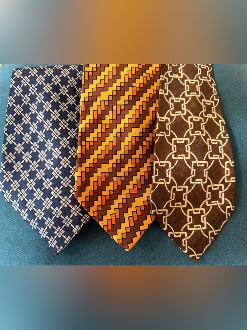 Super cool silk Designer Vintage Tie trio